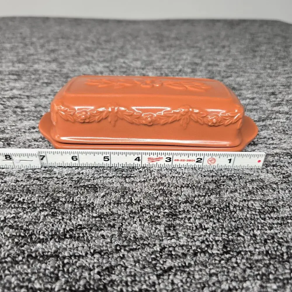 Vtg Avon Terracotta Kitchenware Collection Butter Dish Salt & Pepper Shaker Set